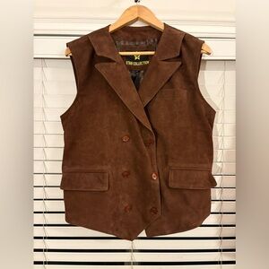 Mens Brown Suede Western Style Vest